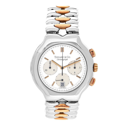 Tiffany Stainless Steel 18K Yellow Gold 36mm Tesoro Chronograph Quartz Watch 1 of 4
