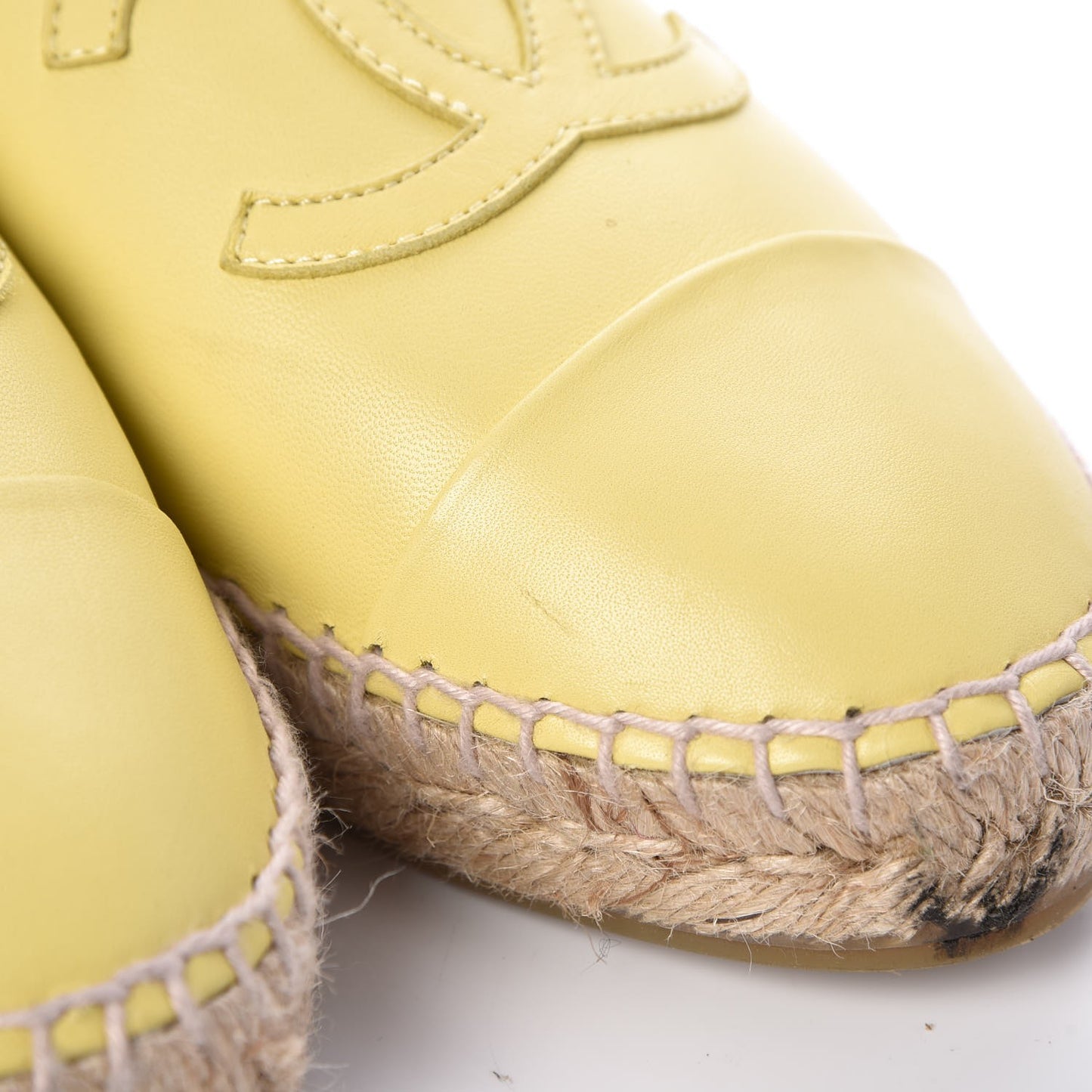Lambskin CC Espadrilles 41 Yellow