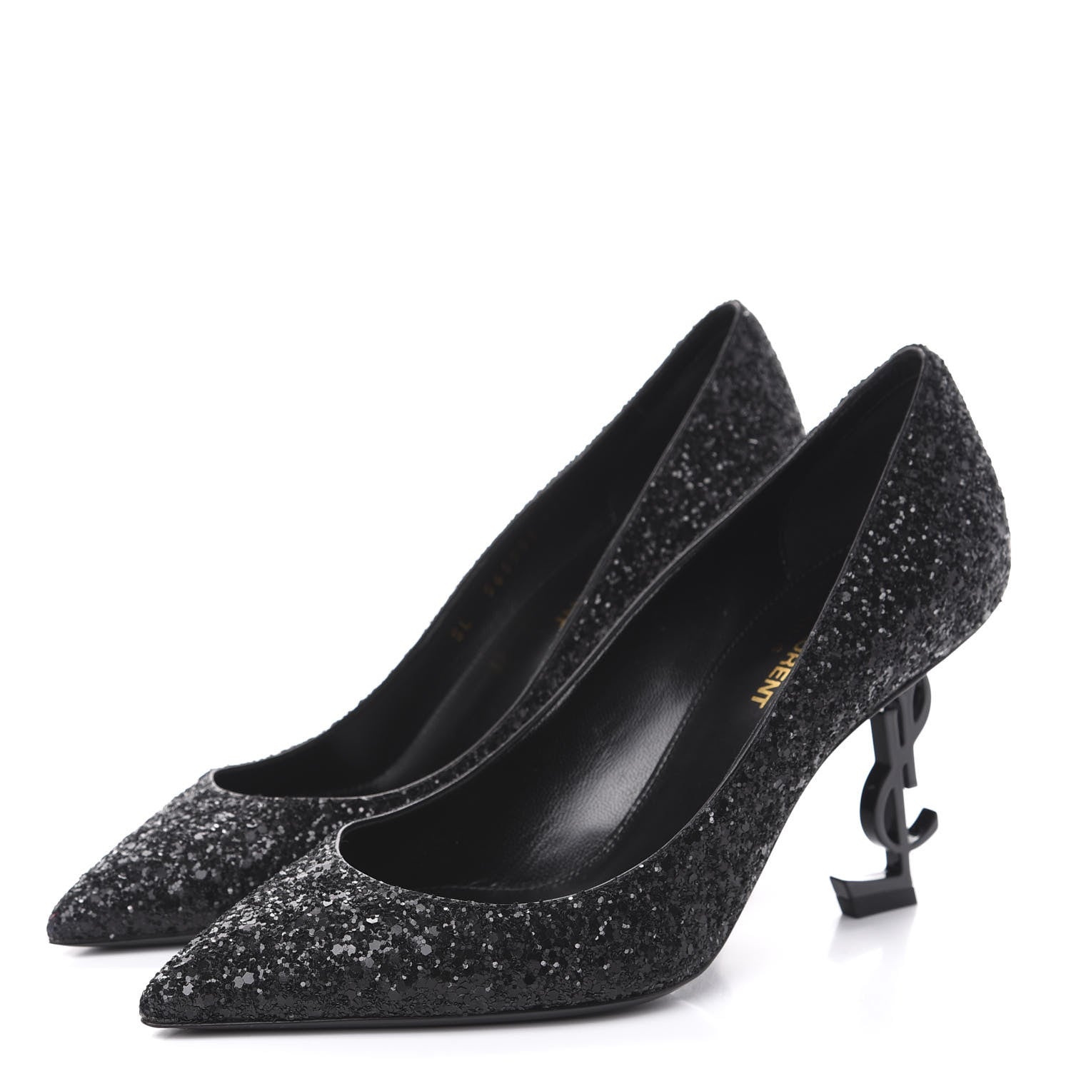 Saint Laurent Glitter Opyum 85 Pumps 37.5 Black 3 of 9