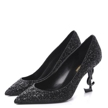Saint Laurent Glitter Opyum 85 Pumps 37.5 Black 3 of 9