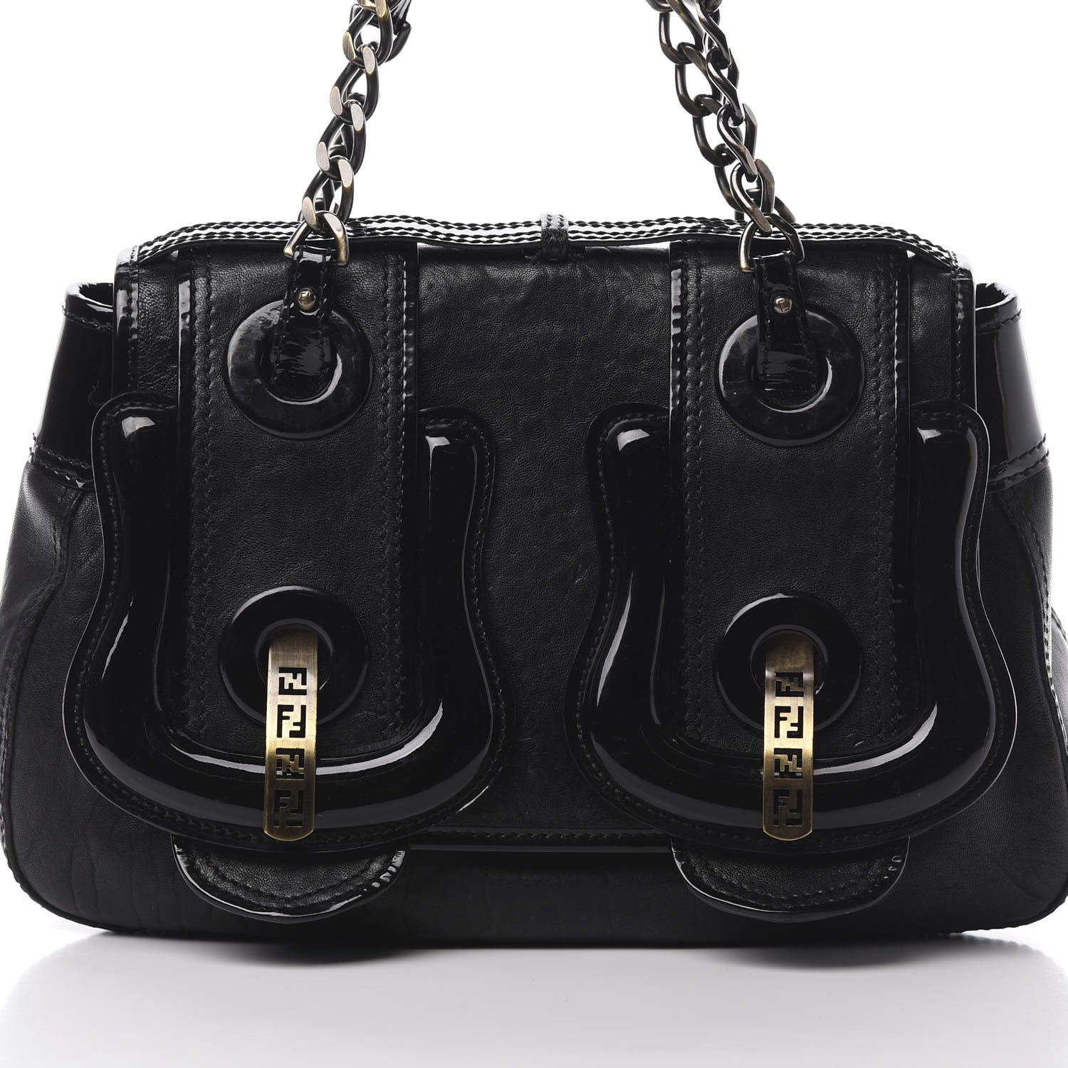 Fendi Nappa Patent B Bag Black 8 of 15