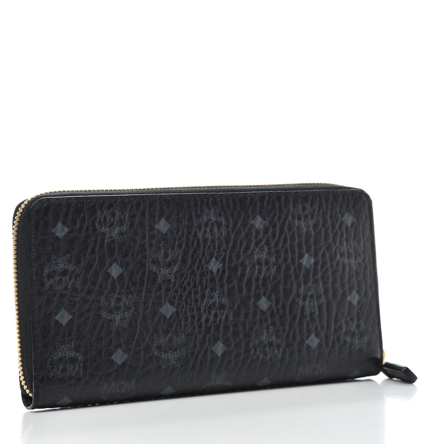 MCM Visetos Large Zip Around Wallet Black 3 of 6