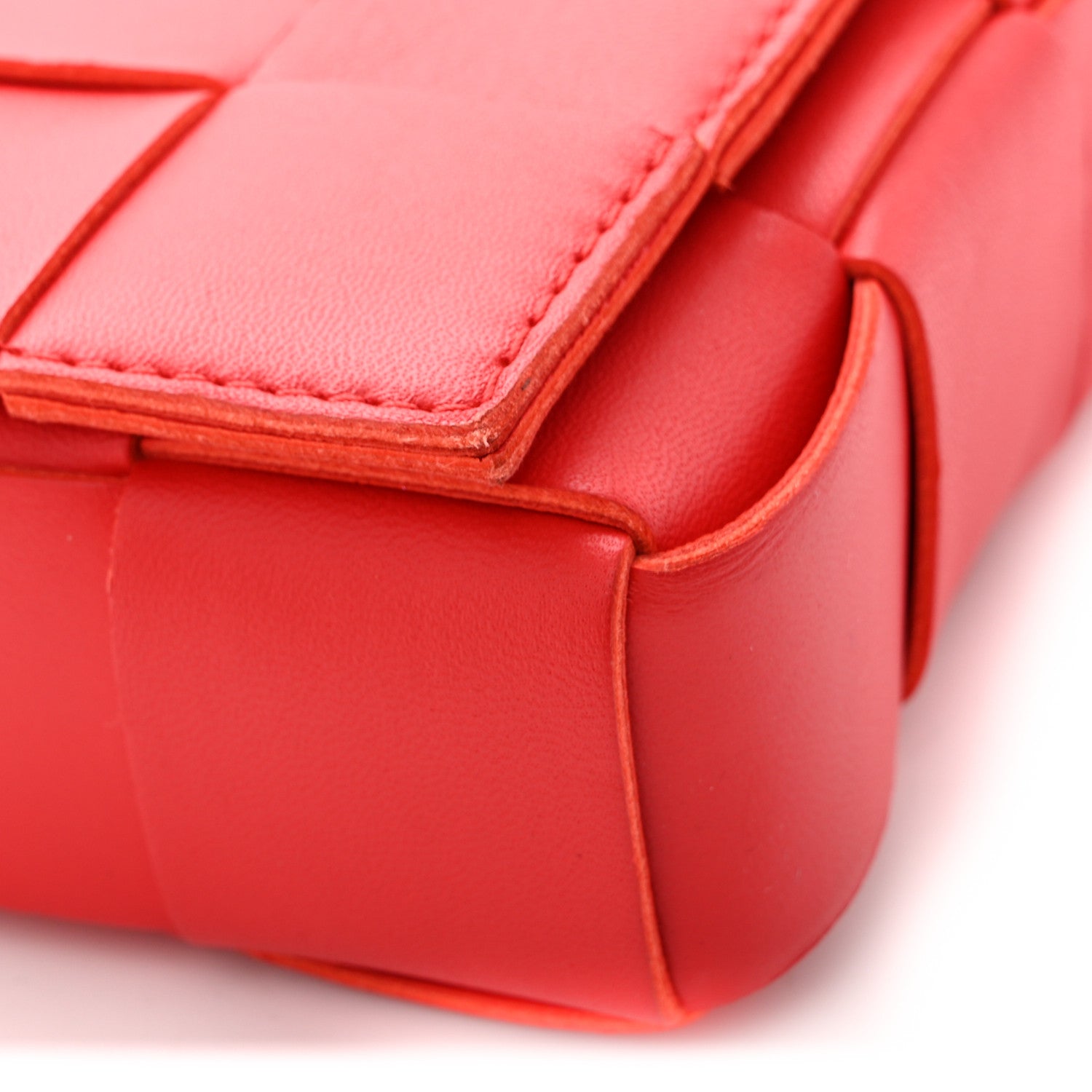 Bottega Veneta Lambskin Maxi Intrecciato Small Cassette Crossbody Bag Redstone 10 of 12