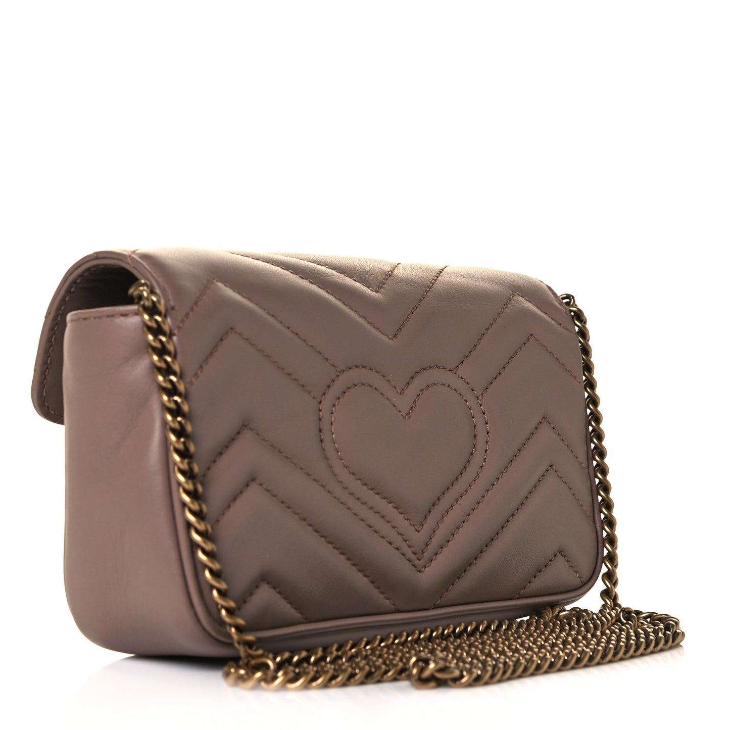 Calfskin Matelasse Super Mini GG Marmont Shoulder Bag Porcelain Rose