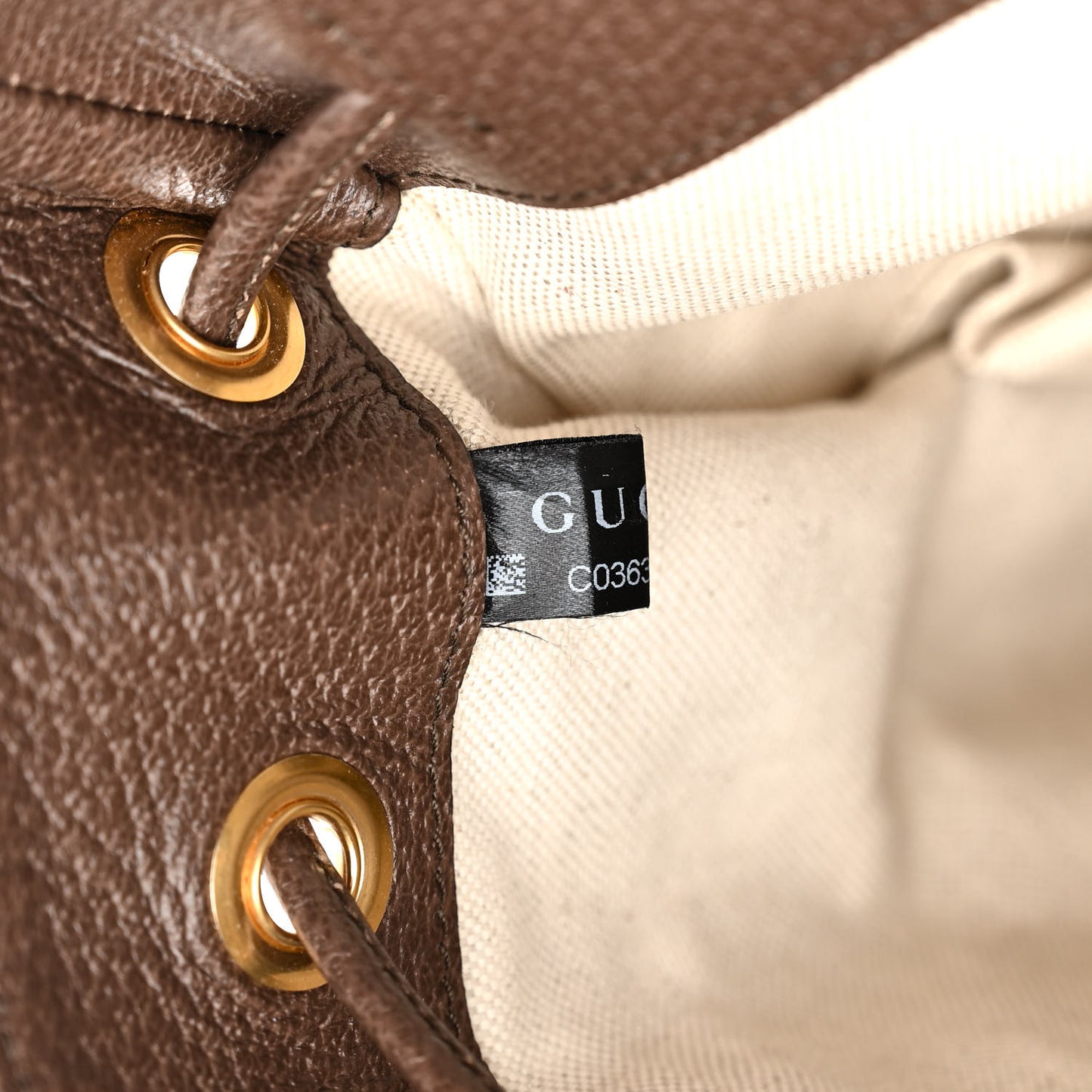 Monogram Jumbo GG Textured Dollar Calfskin Web Double Buckle Backpack Camel Ebony New Acero