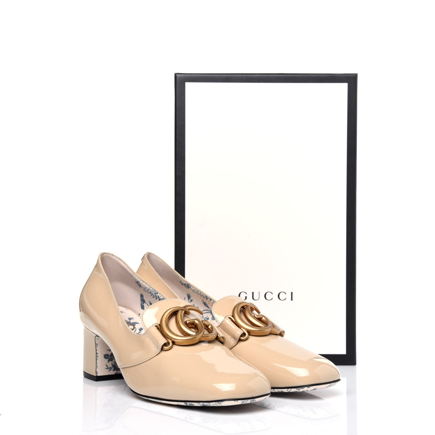 Gucci Vernice GG Victoire 55mm Loafer Pumps 40 Sand Storm 9 of 9