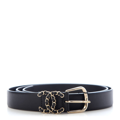 Chanel Calfskin CC Chain Belt 95 38 Black 1 of 8