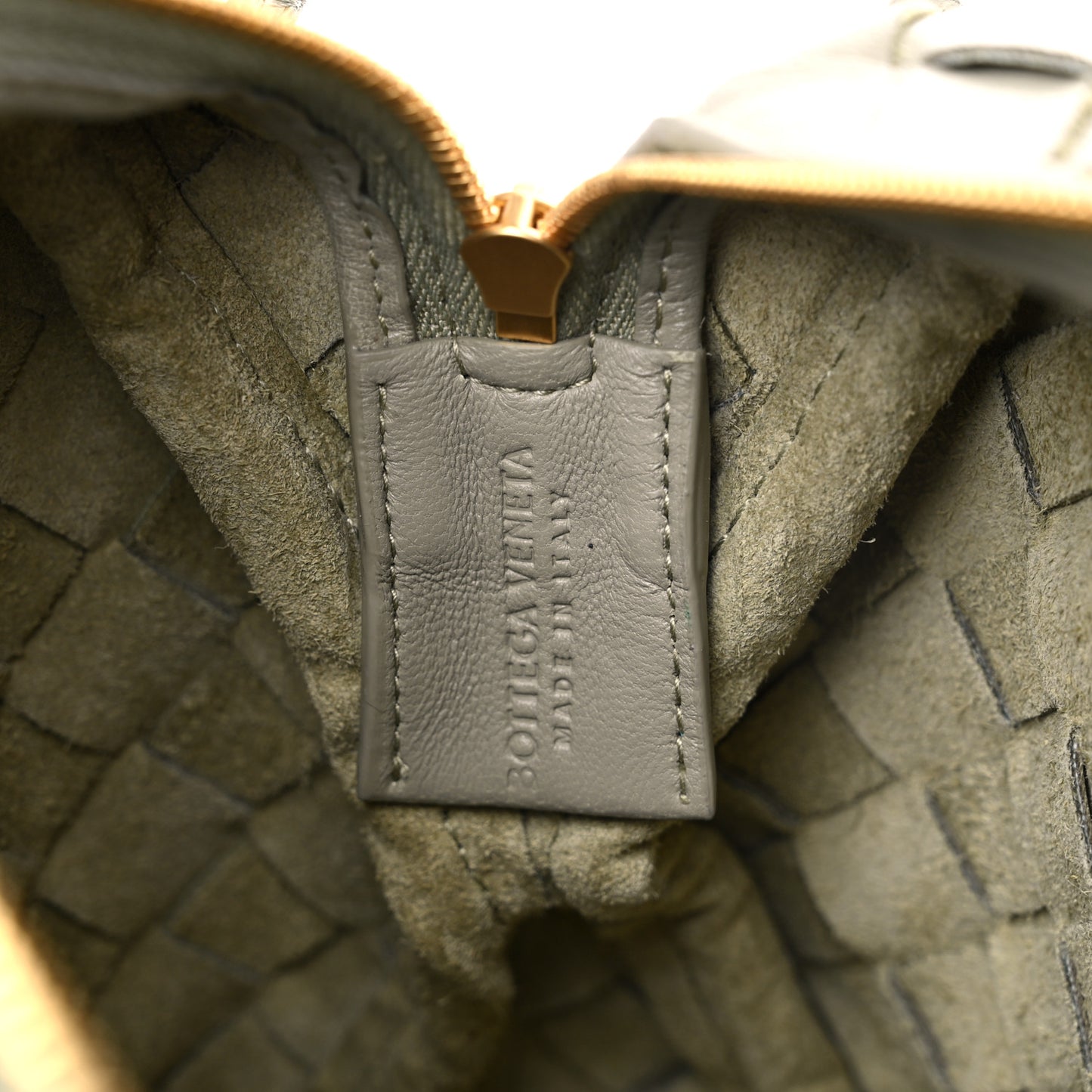 Nappa Intrecciato Small Loop Camera Bag Travertine