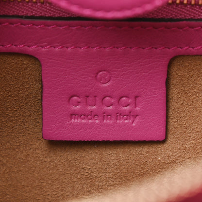 Gucci Calfskin Small Top Handle Bag Hibiscus Red New Rosette 6 of 10