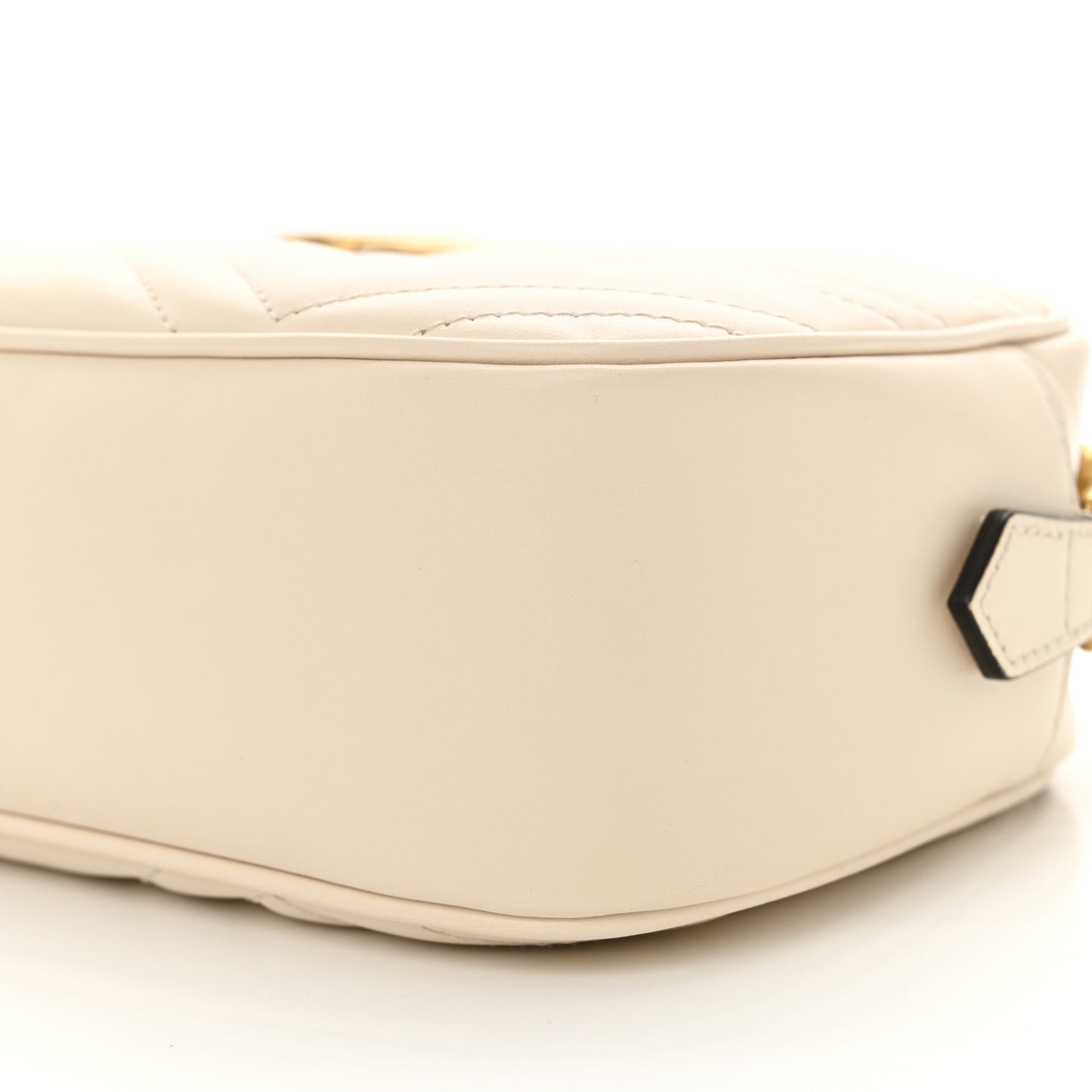 Calfskin Matelasse Small GG Marmont Chain Shoulder Bag White