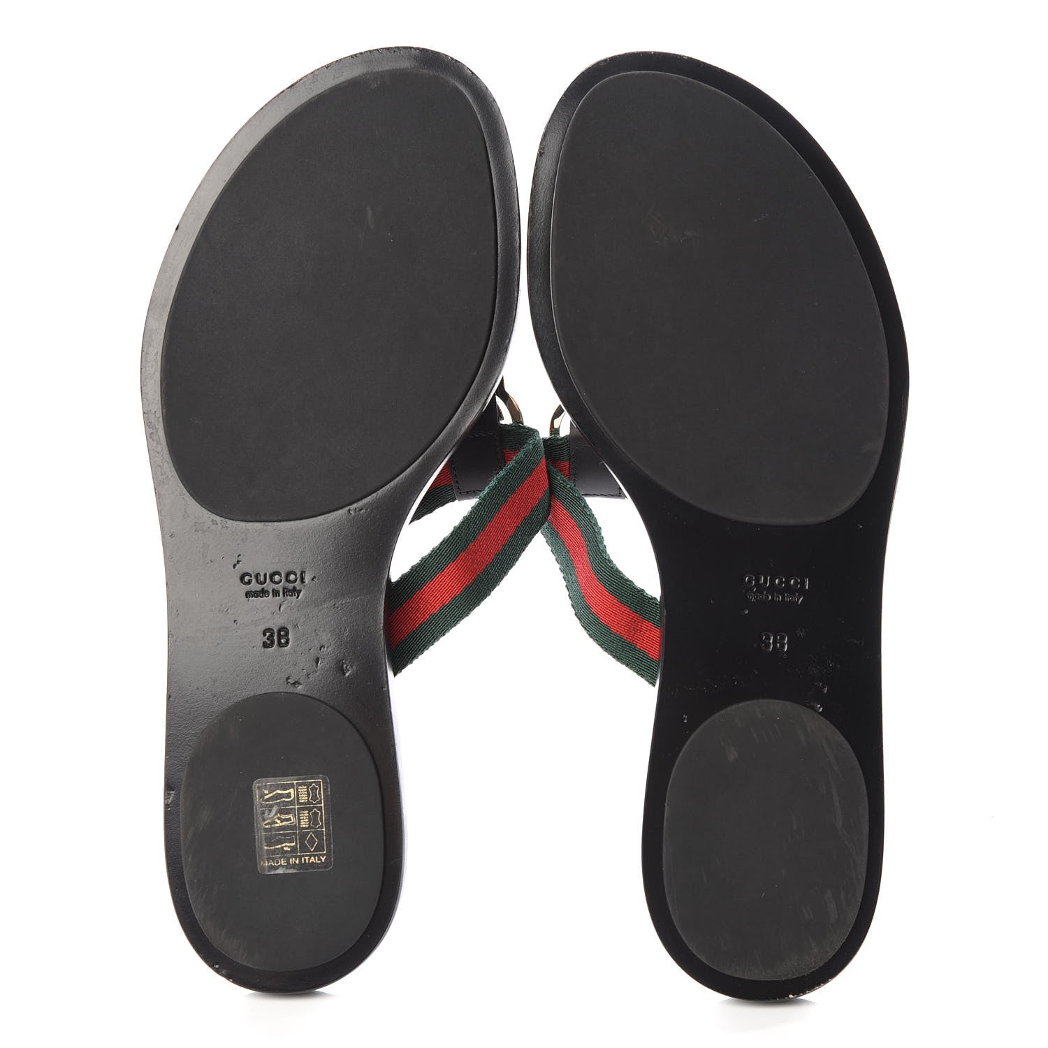 Gucci Nylon Guccissima Web Womens Thong Sandals 38 Green Red Black 5 of 7