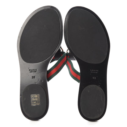 Gucci Nylon Guccissima Web Womens Thong Sandals 38 Green Red Black 5 of 7