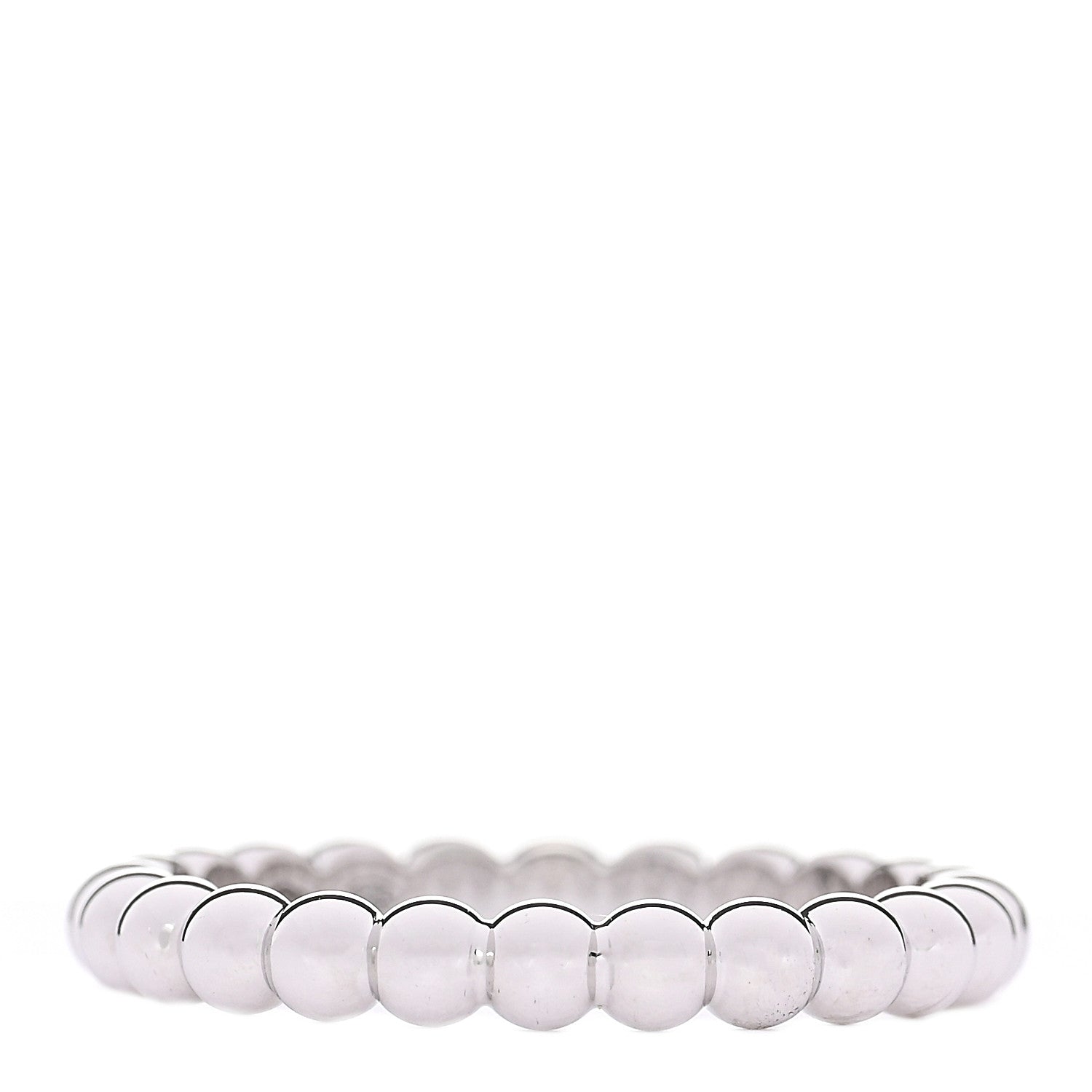 Van Cleef & Arpels 18K White Gold Small Perlee Ring 53 6.5 1 of 6