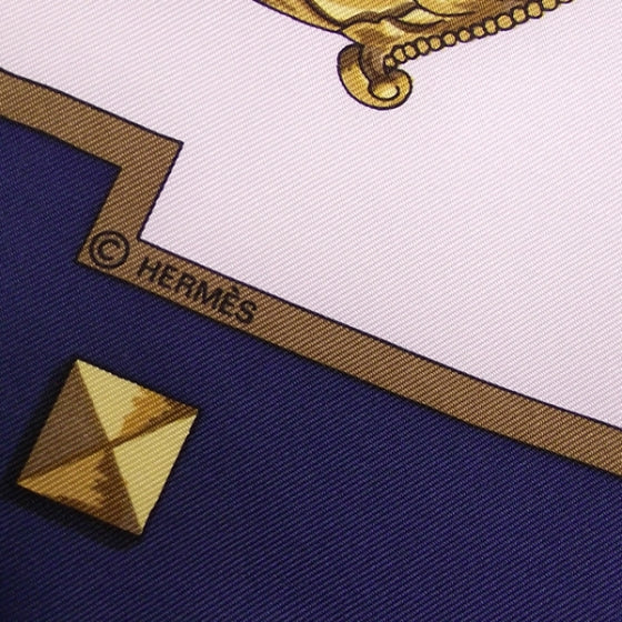Hermes Silk Scarf Keys Bleu 4 of 6