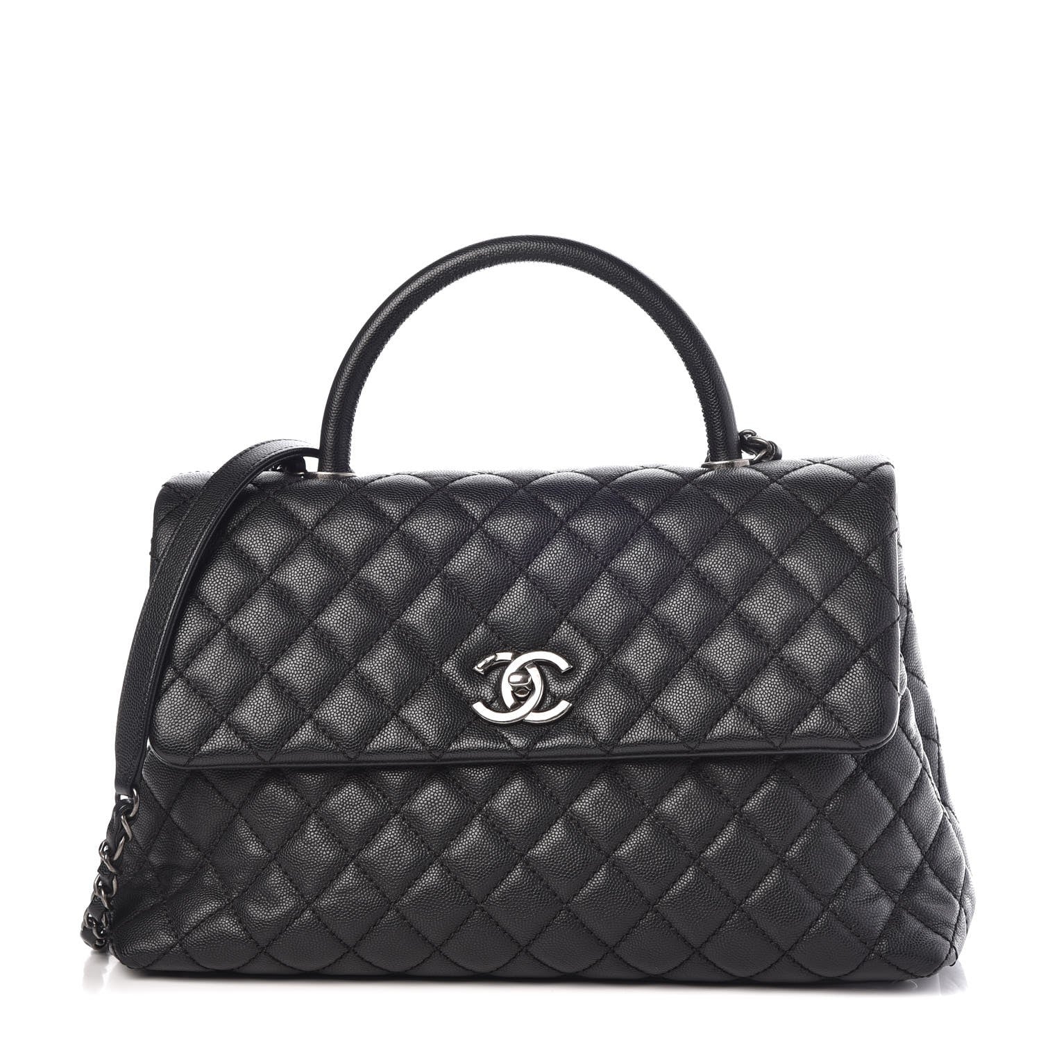 Chanel Caviar Quilted Medium Coco Handle Flap Black 1 of 13