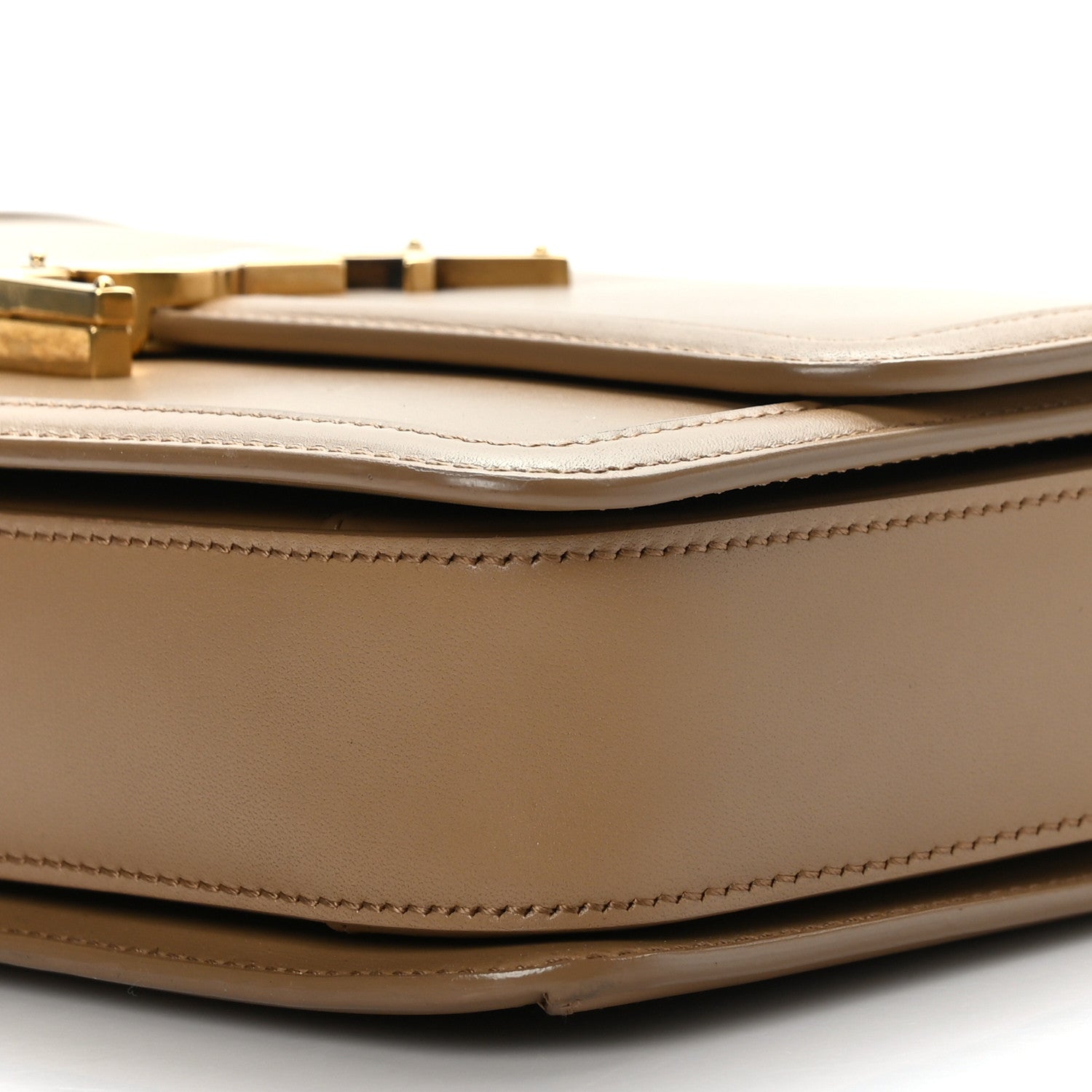 Saint Laurent Soft Ultracalfskin Monogram Medium Solferino Satchel Natural Tan 8 of 8