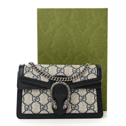 Gucci GG Supreme Monogram Textured Dollar Calfskin Super Mini Dionysus Shoulder Bag Beige Blue 11 of 11