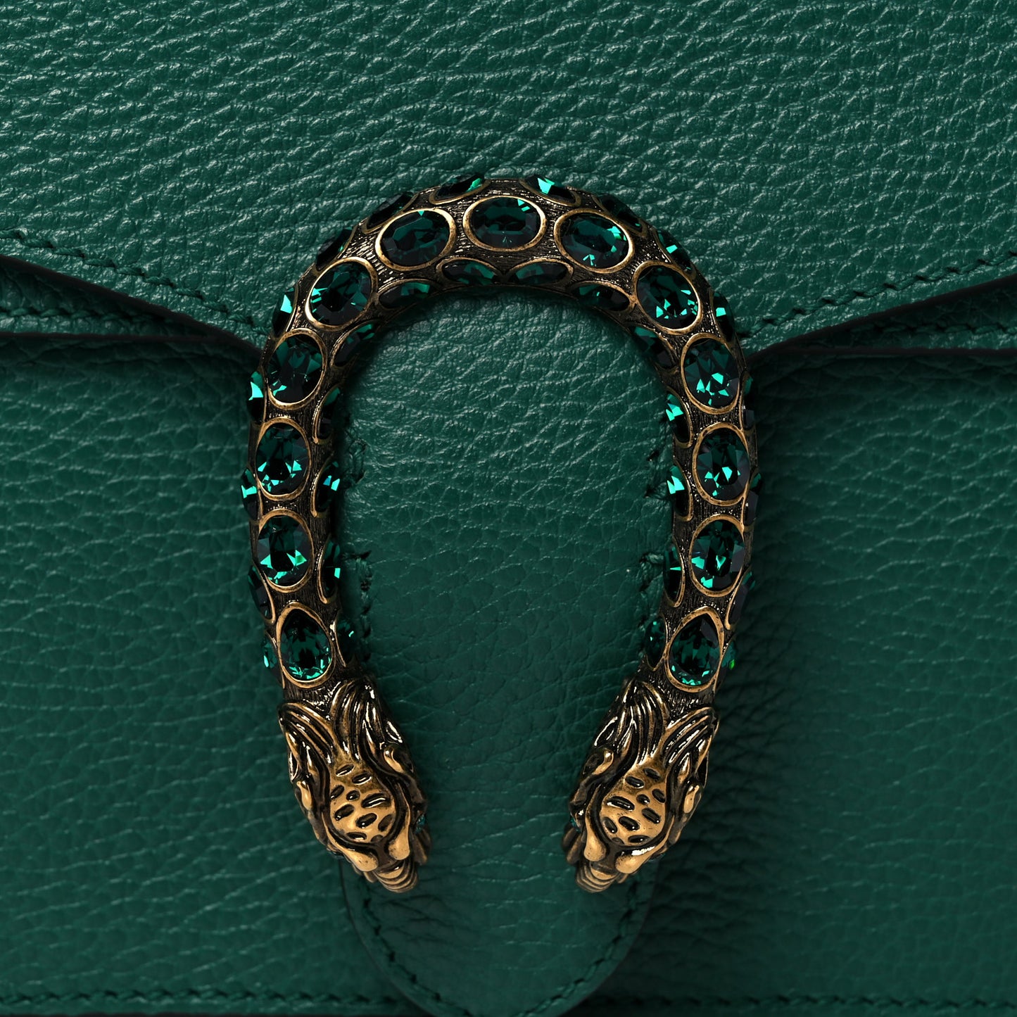 Pebbled Calfskin Small Dionysus Shoulder Bag Emerald