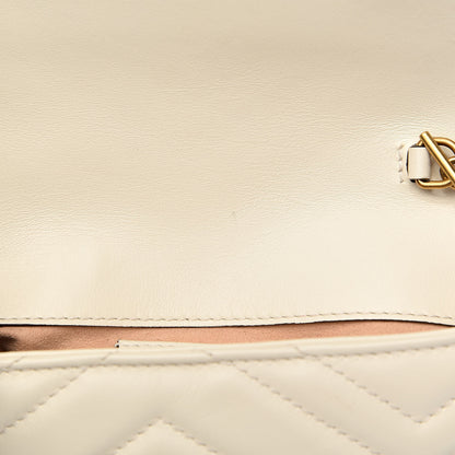 Gucci Calfskin Matelasse Super Mini GG Marmont Shoulder Bag White 8 of 12