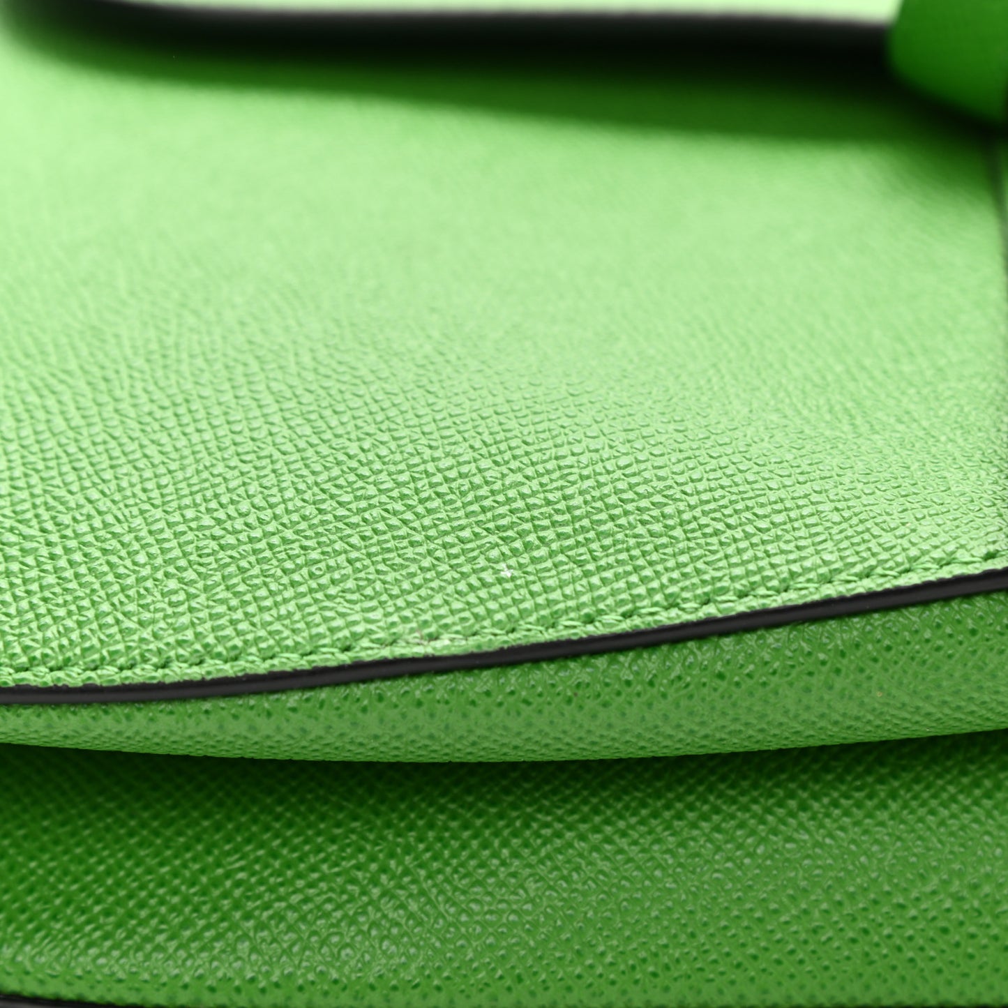 Grained Calfskin Saddle Bag Green