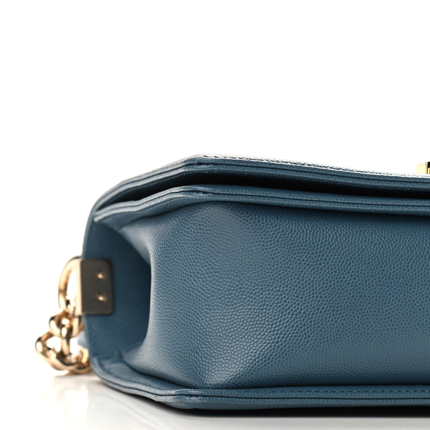 Chanel Caviar Chevron Quilted Medium Boy Flap Blue 8 of 9
