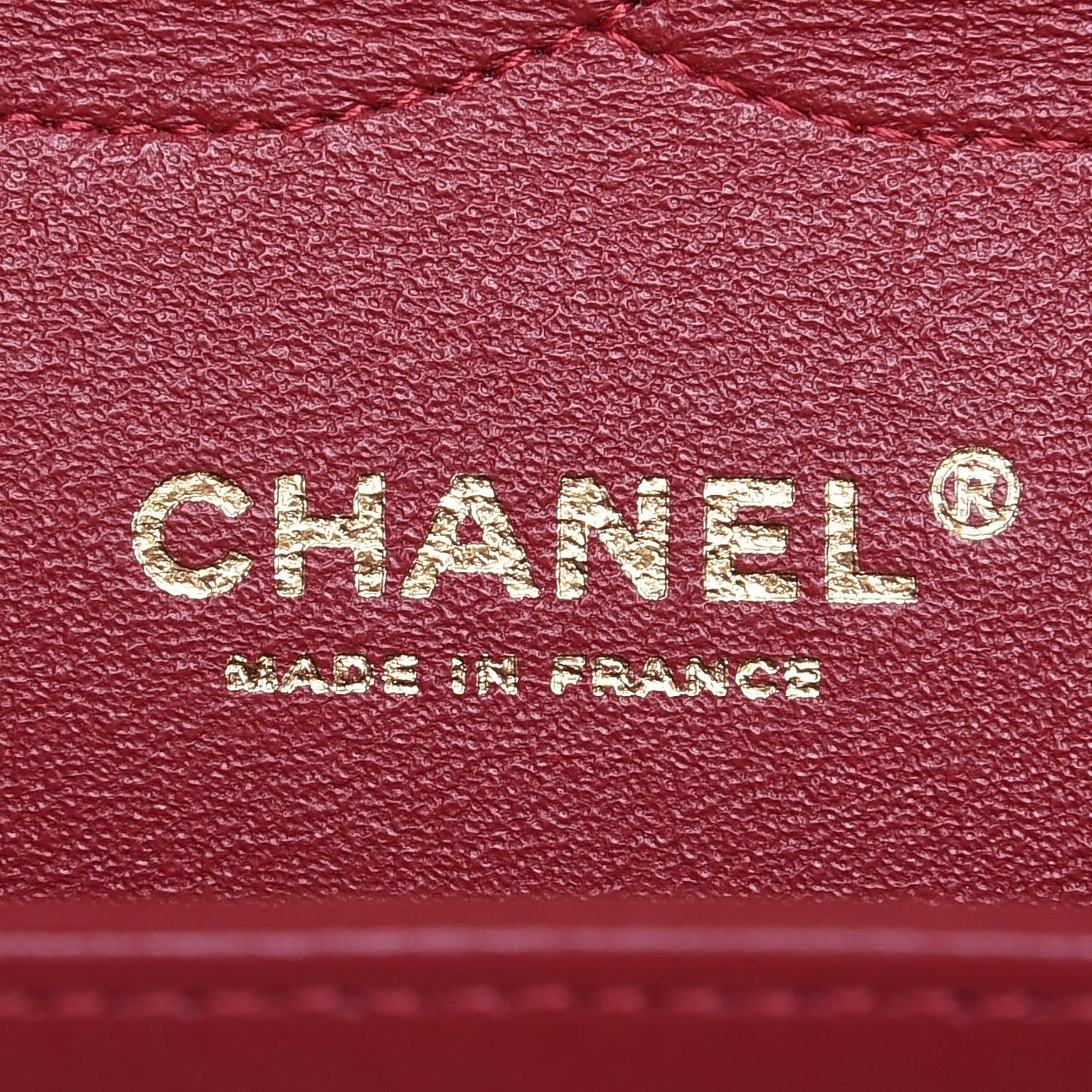Lambskin Chevron Quilted Jumbo Double Flap Red
