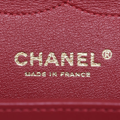 Chanel Lambskin Chevron Quilted Jumbo Double Flap Red 7 of 7