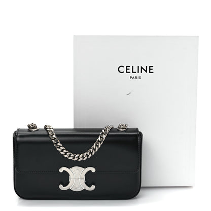 Celine Shiny Calfskin Triomphe Chain Shoulder Bag Black 10 of 10