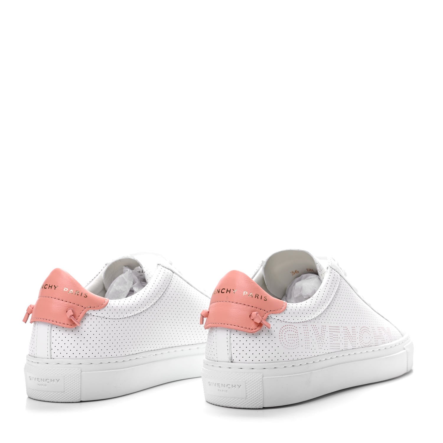 Givenchy Calfskin Perforated Womens Urban Street Sneakers 36 White Pink 4 of 11