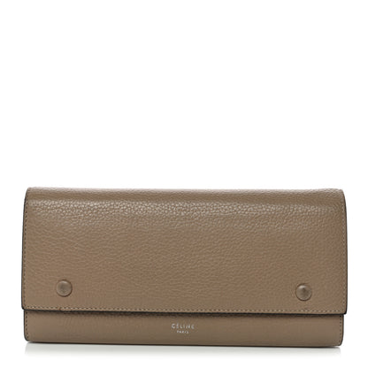 Celine Drummed Calfskin Large Multifunction Flap Wallet Dune 1 of 10
