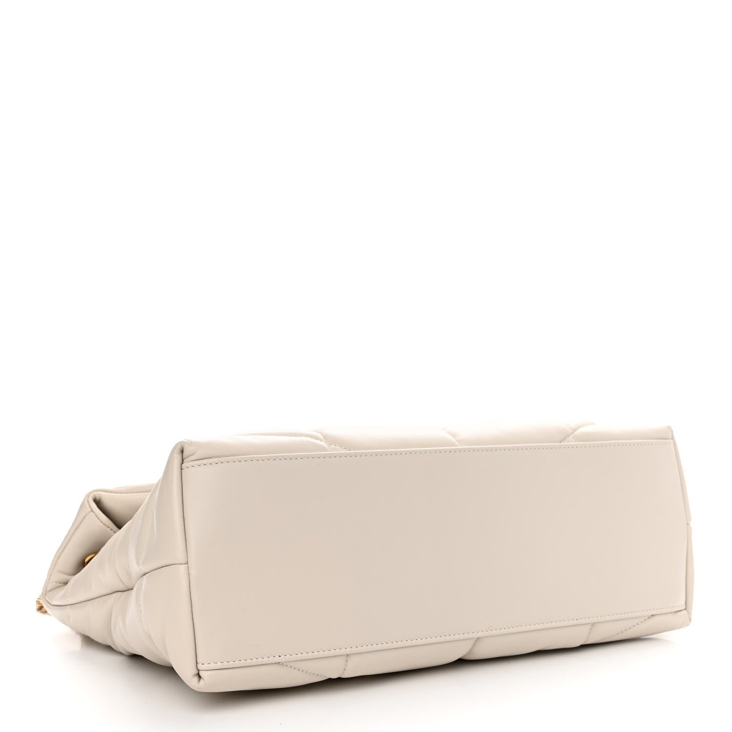 Saint Laurent Lambskin Quilted Medium Loulou Puffer Monogram Chain Satchel Crema Soft 4 of 11