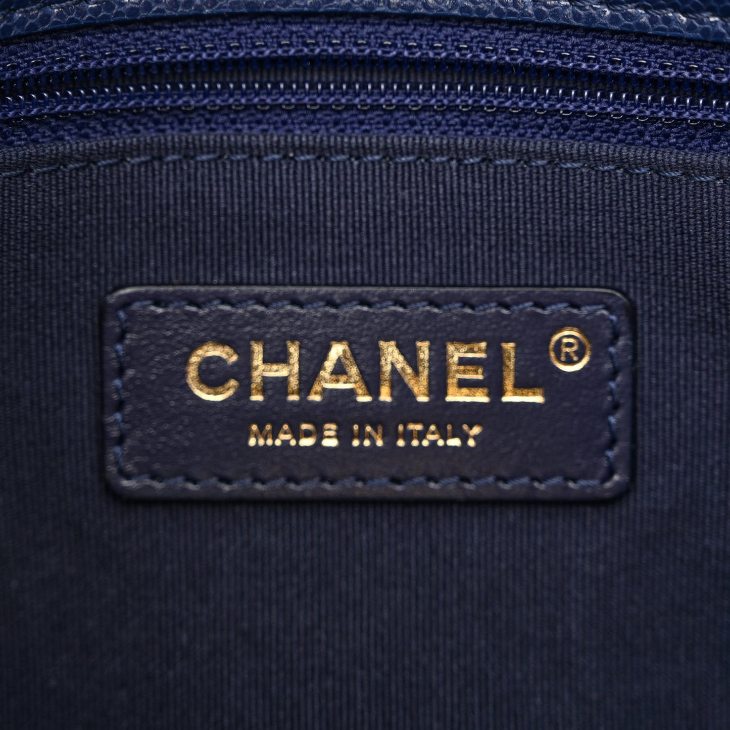 Caviar Quilted Small Twist Your Buttons Flap Blue