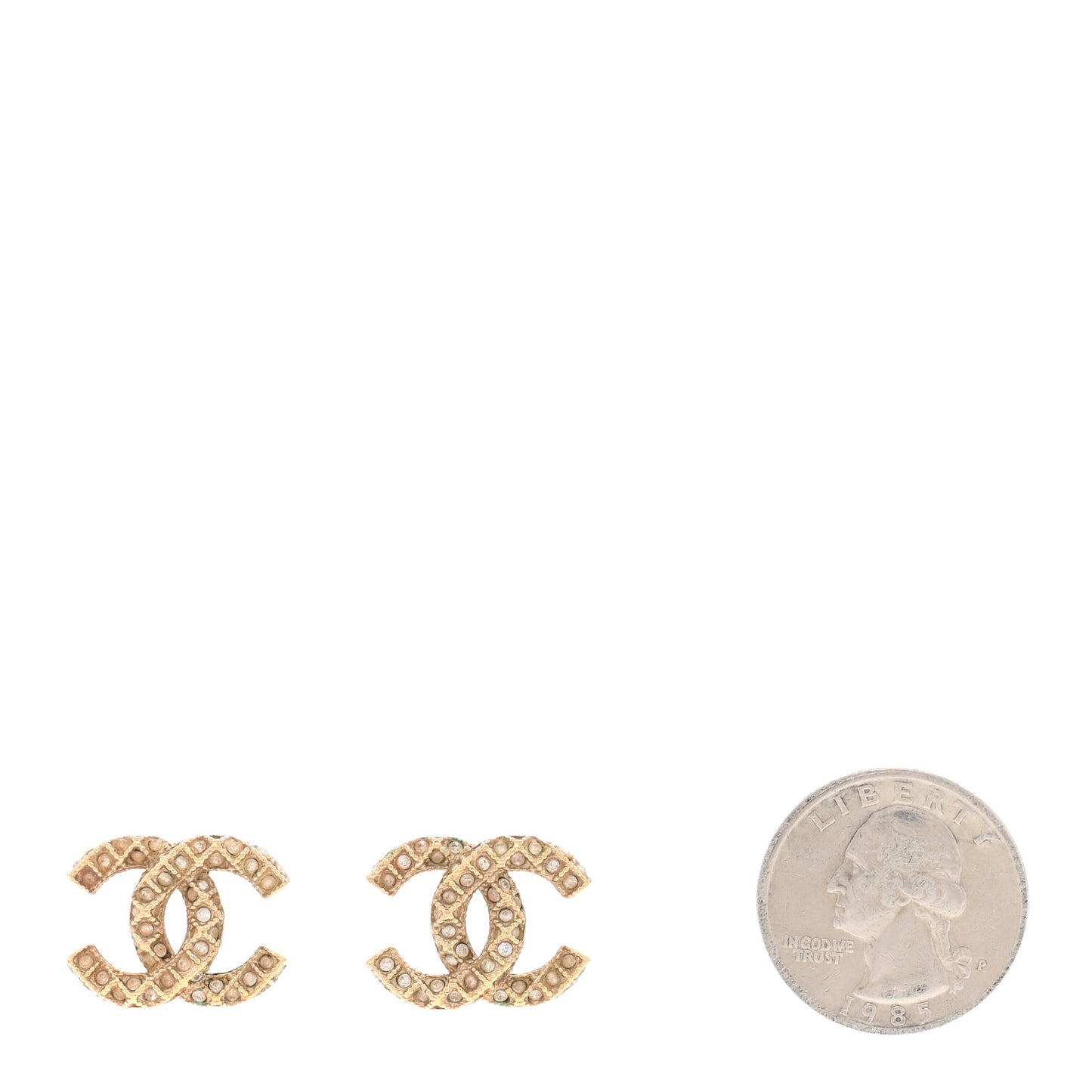 Crystal CC Earrings Gold