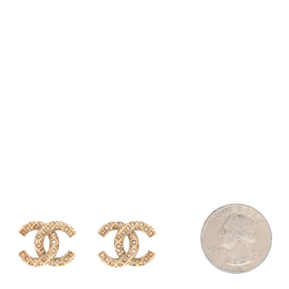 Chanel Crystal CC Earrings Gold 2 of 5