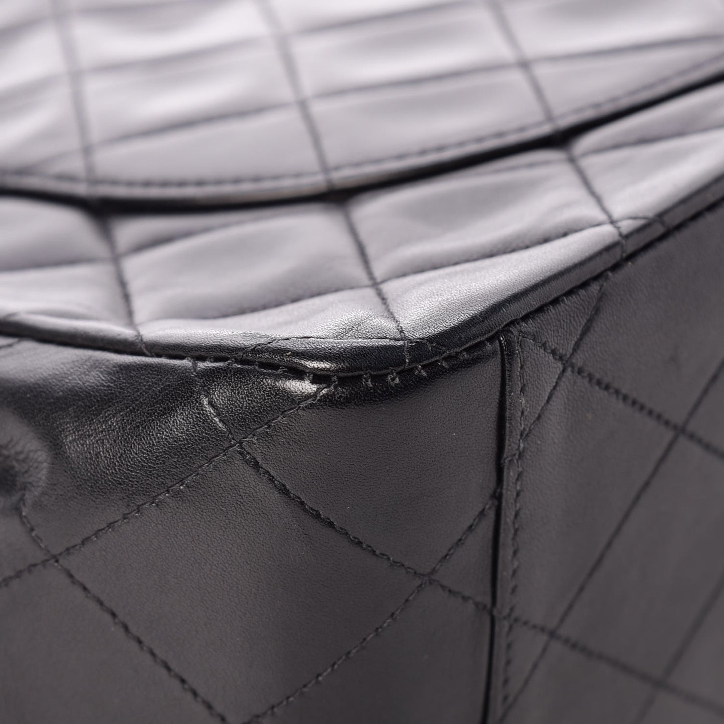 Lambskin Quilted XL Jumbo Single Flap Black