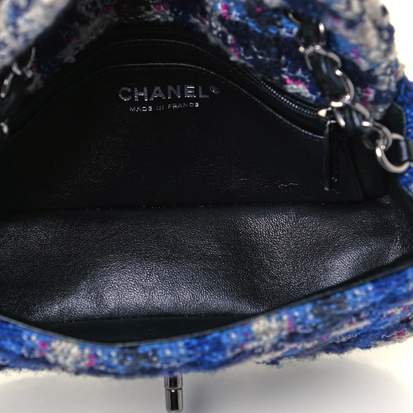 Tweed Quilted Mini Rectangular Flap Blue Multicolor