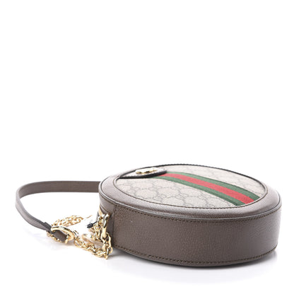 Gucci GG Supreme Monogram Web Mini Ophidia Round Shoulder Bag Brown 4 of 8