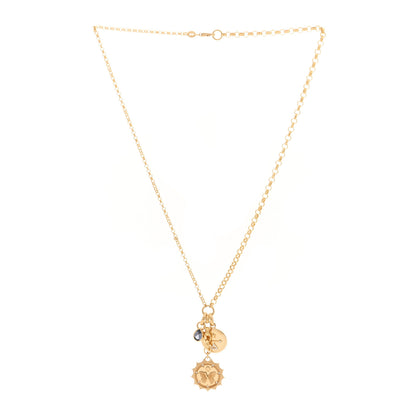 Foundrae 18K Yellow Gold Diamond Violet Spinel Dream Reverie Medallion Mixed Belcher Extended Necklace 3 of 5