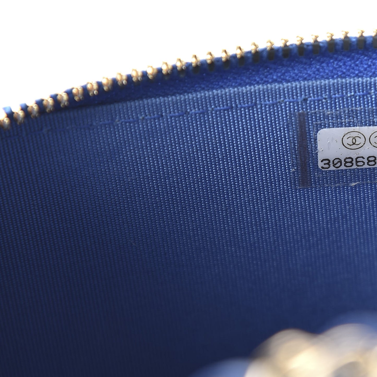 Raffia Jute Striped Mini Vanity Case With Chain Blue Beige