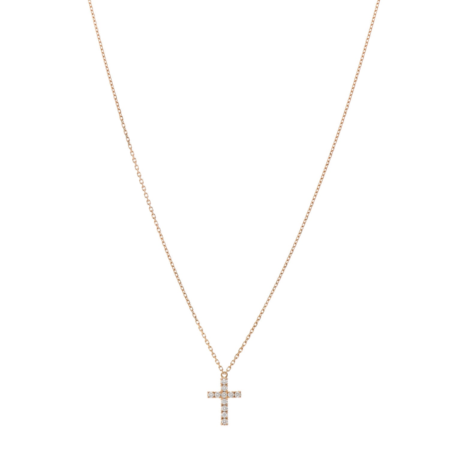 Cartier 18K Pink Gold Diamond Symbols Cross Pendant Necklace 1 of 5