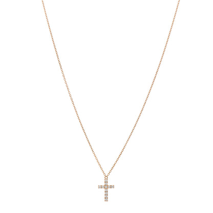 Cartier 18K Pink Gold Diamond Symbols Cross Pendant Necklace 1 of 5
