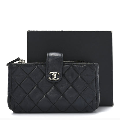 Chanel Lambskin Quilted Mini Phone Holder Clutch Black 10 of 10