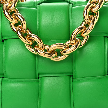 Bottega Veneta Lambskin Maxi Intreccio Padded Chain Cassette Crossbody Bag Grass 7 of 9
