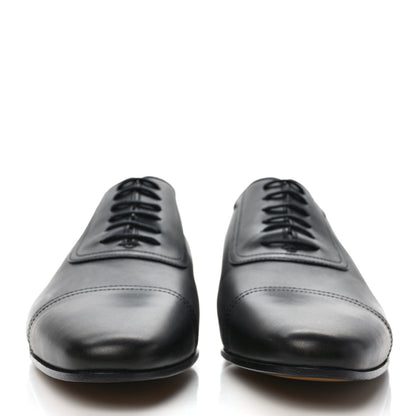 Gucci Calfskin Mens Lace Up Captoe Loafers 9.5 Black 2 of 8