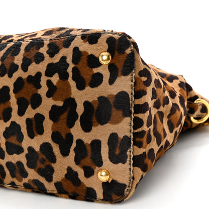 Prada Cavallino Leopard Print Tote Sabbia Moro 9 of 14