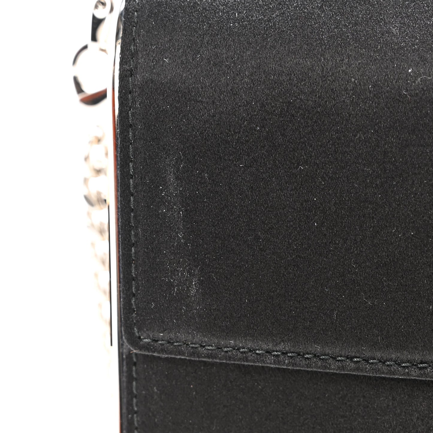 Satin CD Box Clutch with Chain Black