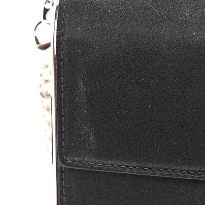 Christian Dior Satin CD Box Clutch with Chain Black 12 of 12