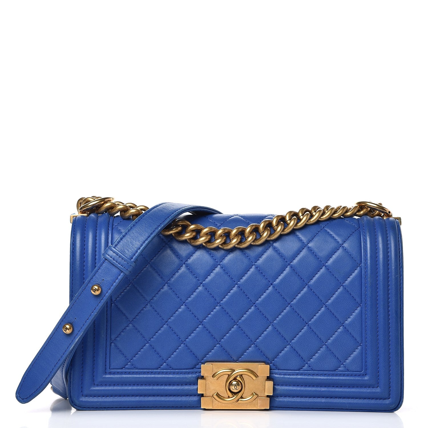 Chanel Lambskin Quilted Medium Boy Flap Blue 1 of 11