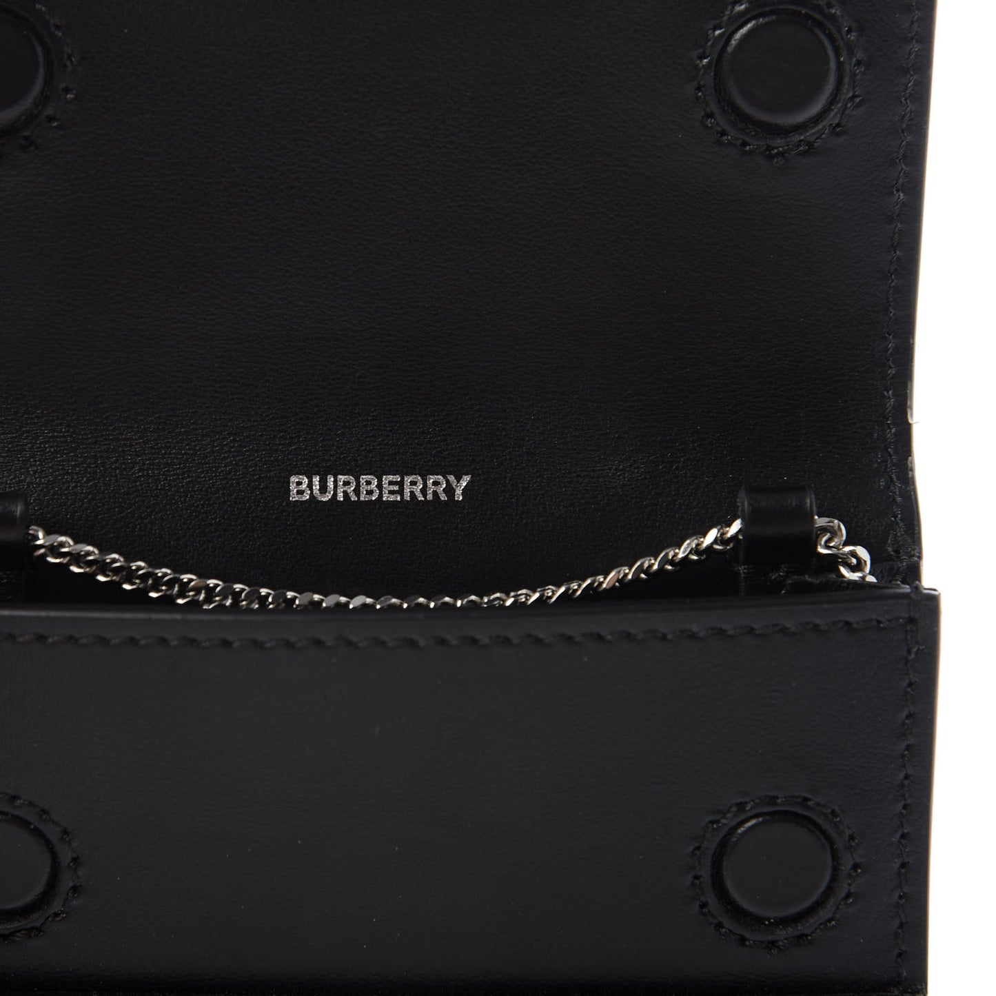 Coated Canvas Horseferry Print Mini Jody Chain Card Case Black