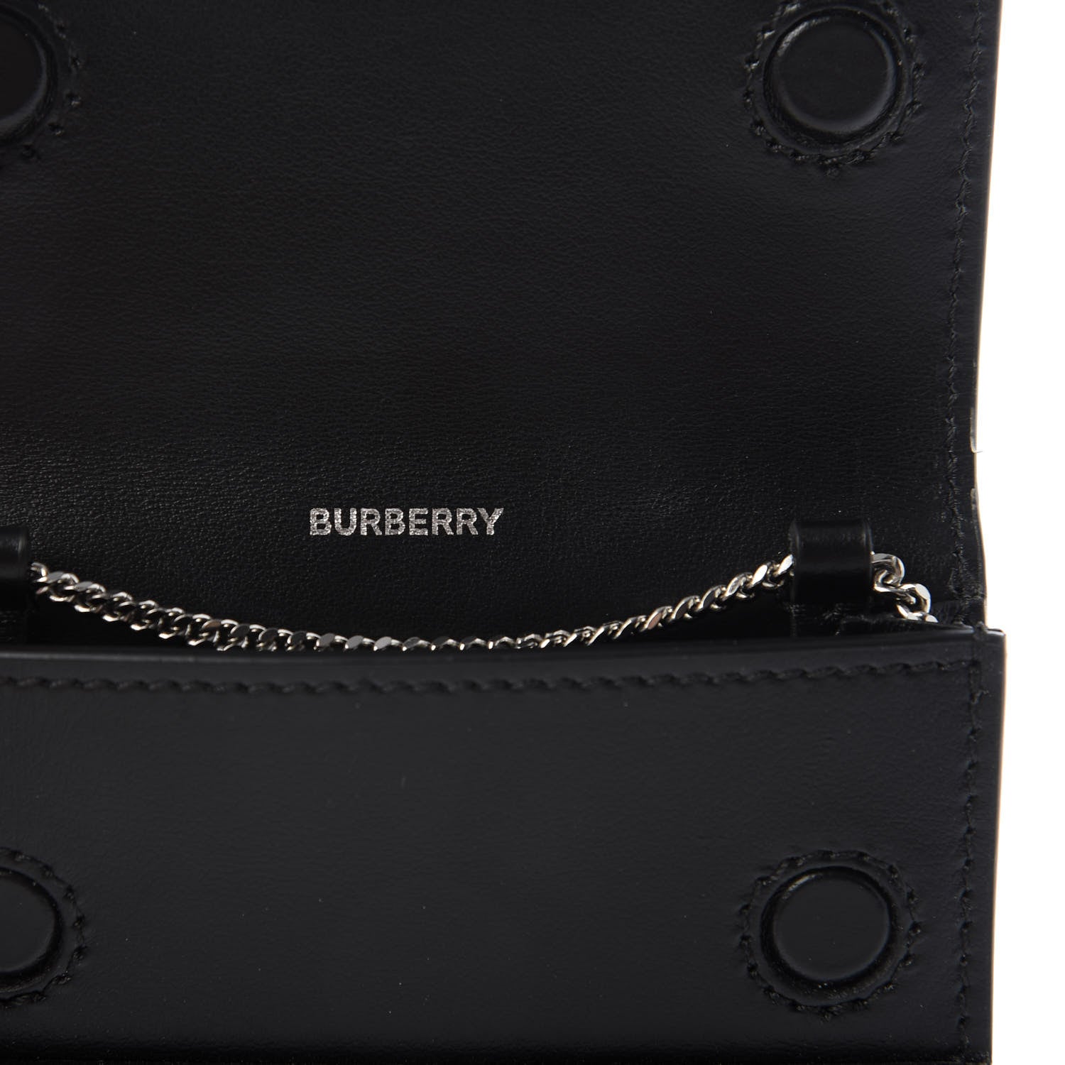 Burberry Coated Canvas Horseferry Print Mini Jody Chain Card Case Black 7 of 8